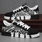 Geometric Canvas Sneakers Graffiti Print Skate Street Shoes