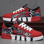 Geometric Canvas Sneakers Graffiti Print Skate Street Shoes