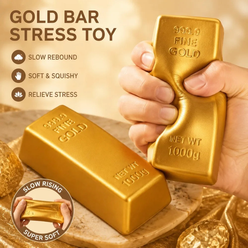 Gold Bar Squishy Squeeze Stress Relief Fidget Toy