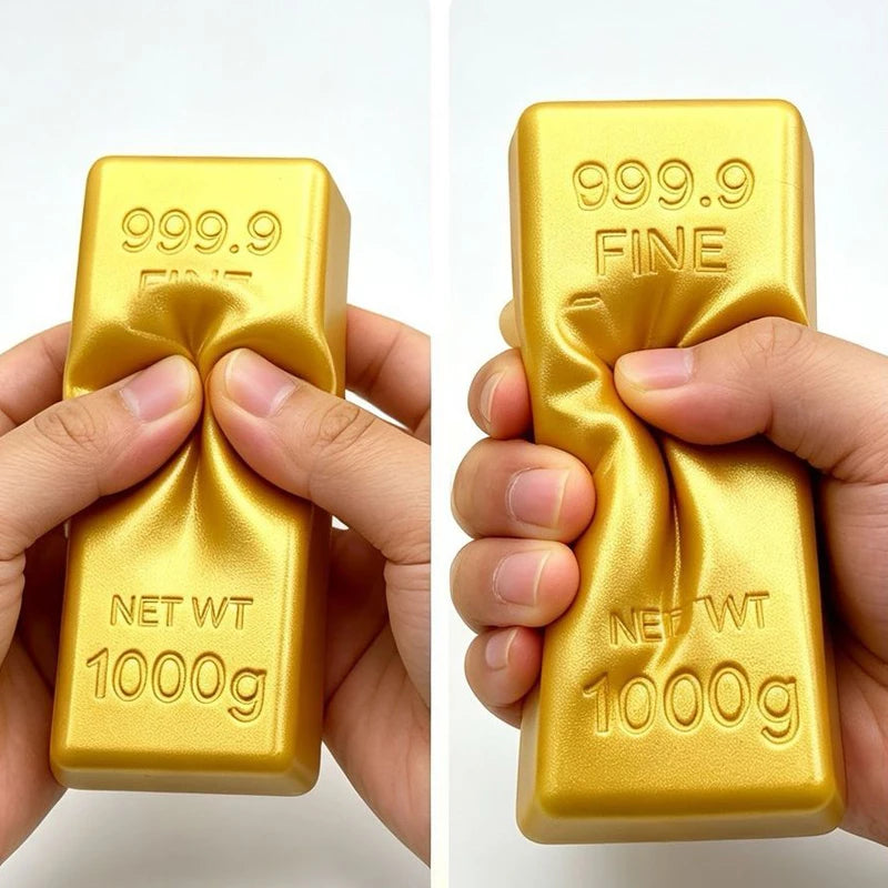 Gold Bar Squishy Squeeze Stress Relief Fidget Toy