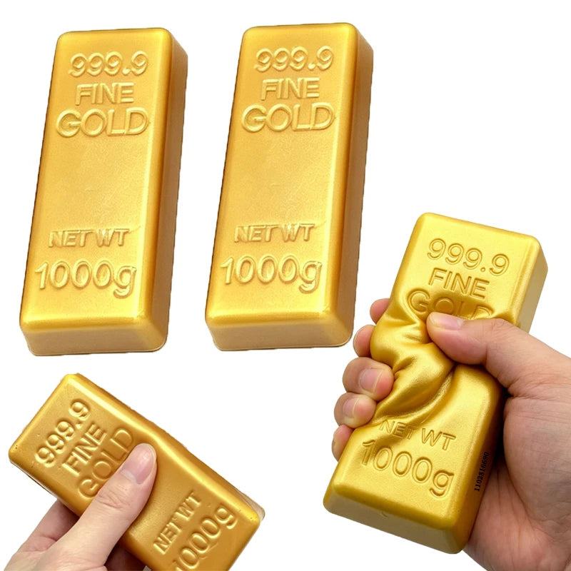 Gold Bar Squishy Squeeze Stress Relief Fidget Toy