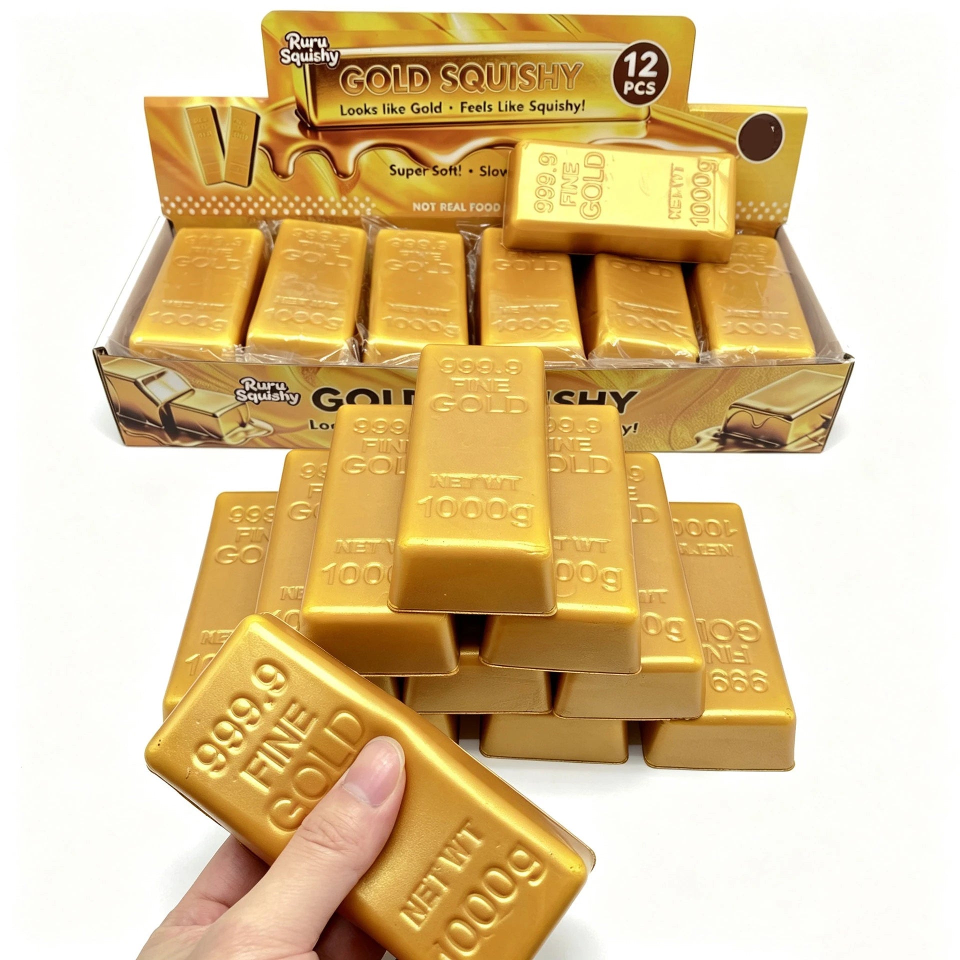 Gold Bar Squishy Squeeze Stress Relief Fidget Toy