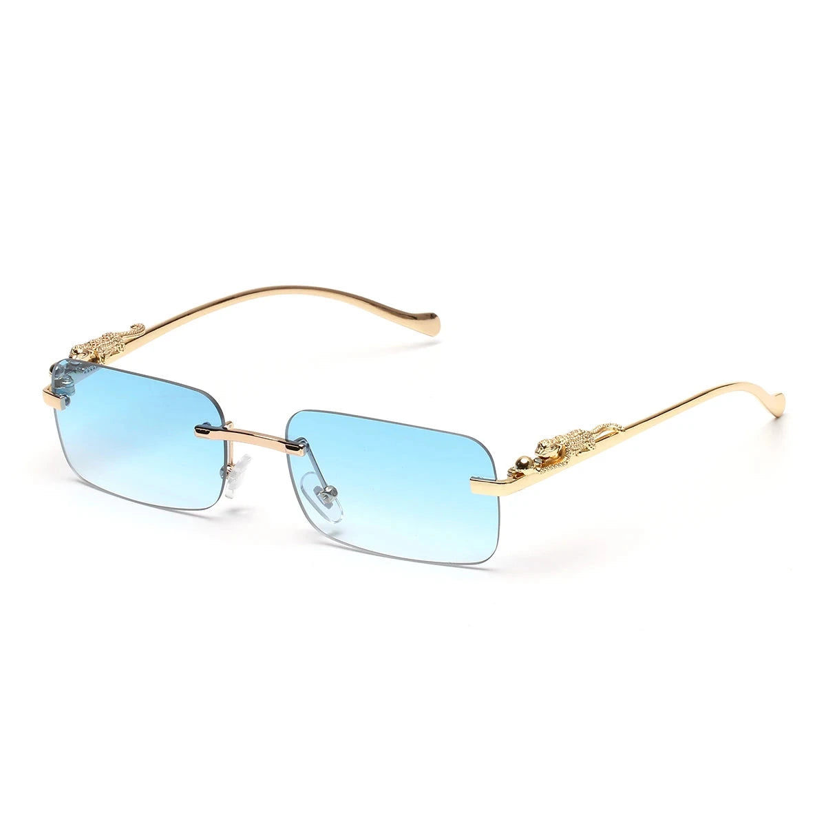 Rimless Sunglasses UV400 Fashion Square Metal Glasses Unisex
