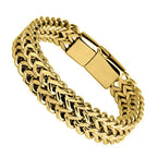 Chunky 10mm Stainless Steel Bracelet With Hidden Lock 19 / 21 / 23cm