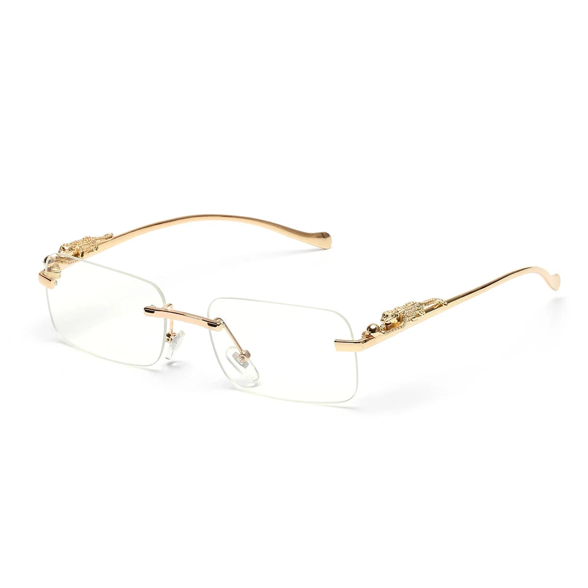 Rimless Sunglasses UV400 Fashion Square Metal Glasses Unisex