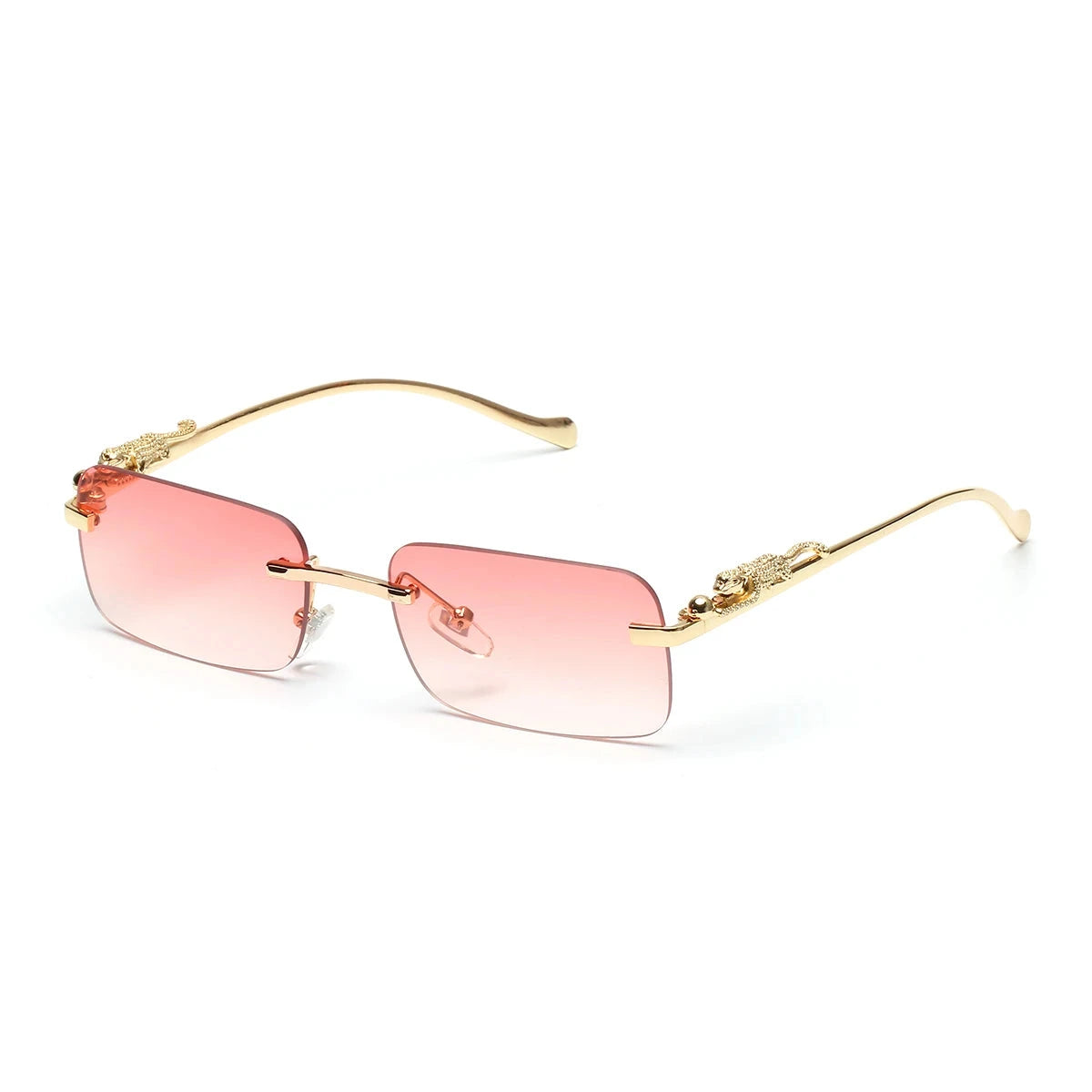 Rimless Sunglasses UV400 Fashion Square Metal Glasses Unisex