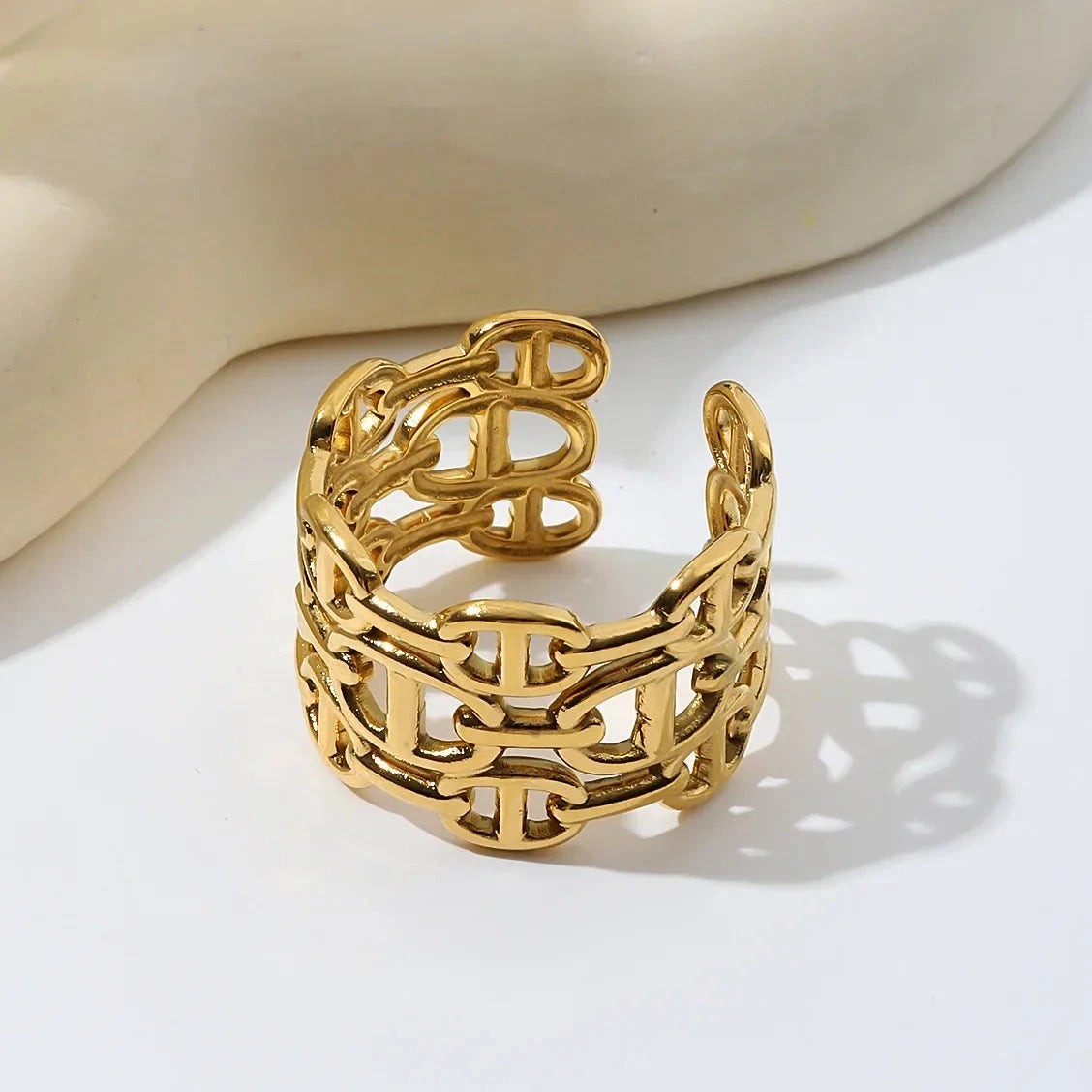 Three Chain Ring Open Adjustable Chrome Titanium Steel