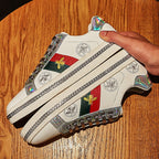 Gold Trim Trendy Fashion Leather Sneakers Casual Men's Women's Shoes