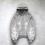 Gothic Punk Hoodie Y2K Full Zip