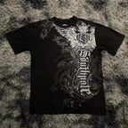Gothic Style Y2K Punk Rock T-shirt Print Oversized Baggy Women's Top