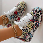 Women's Graffiti All Over Print Sneakers
