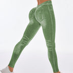 Yoga Leggings Faux Jeans Seamless Tights