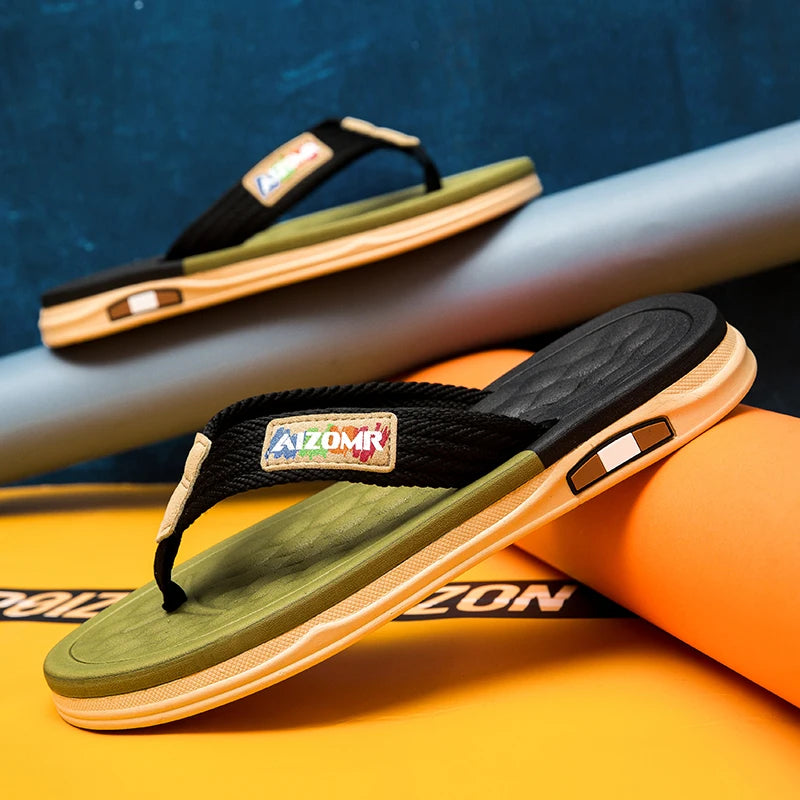Canvas Thongs Non-Slip Men's Flip Flops