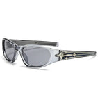 Cat Eye Sunglasses | Silver Star Temple Rivets Punk Hip Hop Shades
