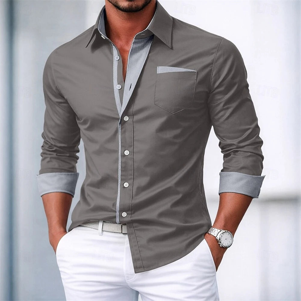 Men's Long Sleeve Shirt Smart Casual Date Night Outfit