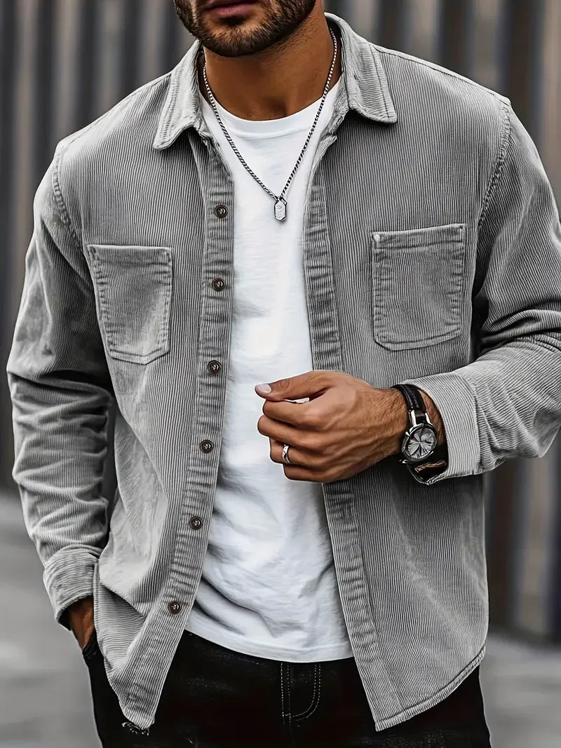 Men's Trendy Shirt Corduroy Jacket Overshirt