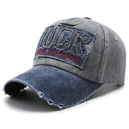 ROCK Washed Baseball Cap Shabby Denim Hat