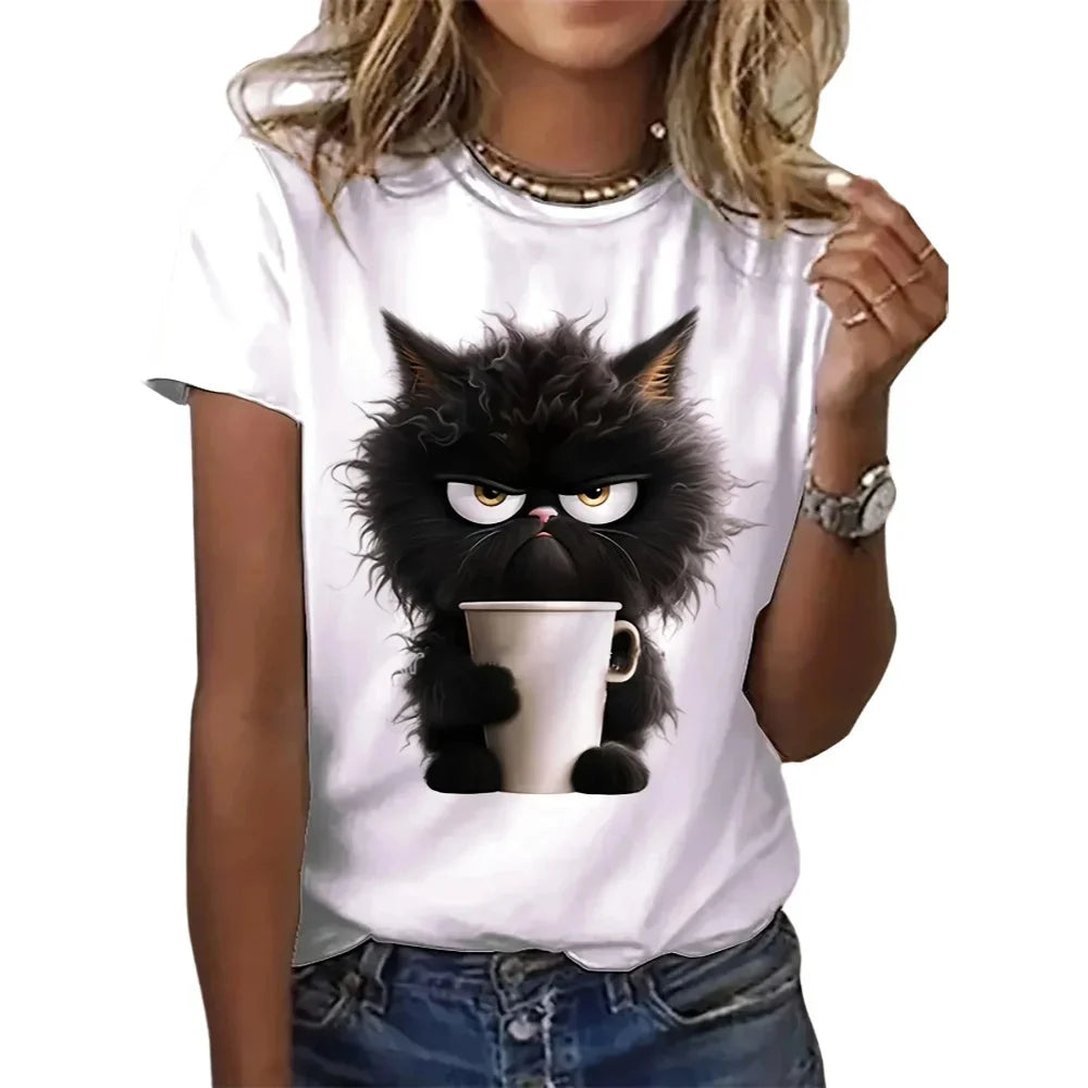 Grumpy Cat Morning Coffee Funny Women's T-shirt