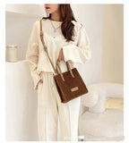 Tote Crossbody Handbag Plush Fluffy Faux-Fur-Wool Shoulder Bag Purse