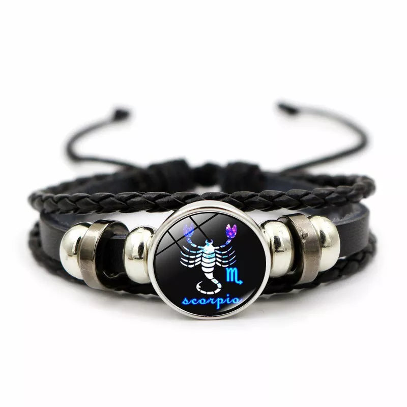 Star Signs Energy Bracelet Zodiac Good Luck Horoscope Women Men Fashion Bangle