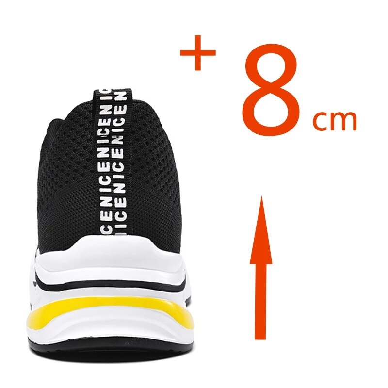 Elevator AirMesh Sneakers Sport Heightening Tall Shoes - Instantly Boost Height 8cm