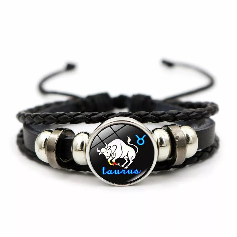 Star Signs Energy Bracelet Zodiac Good Luck Horoscope Women Men Fashion Bangle