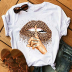 Kiss Lipstick Lips Creative Women's Soft T-Shirt Graphic Print Top