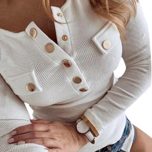 Women's Long-Sleeve Low-Cut Blouse