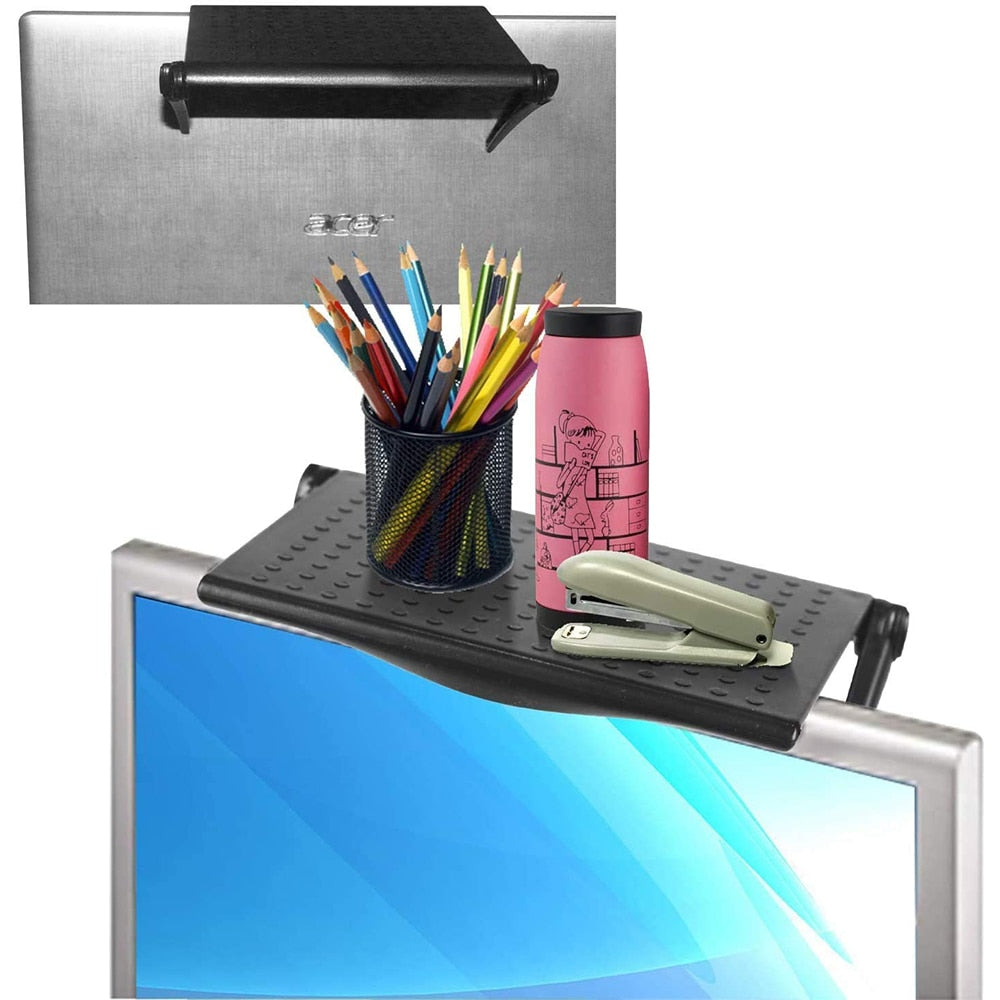 TV Screen Top Shelf Stand Organiser - For Monitors Store Remote Controls Routers Computer Mouse & Accessories