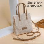 Tote Crossbody Handbag Plush Fluffy Faux-Fur-Wool Shoulder Bag Purse