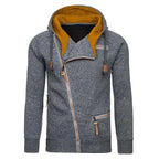Men's Hoodie Oblique Angle Zipper Streetwear