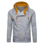 Men's Hoodie Oblique Angle Zipper Streetwear
