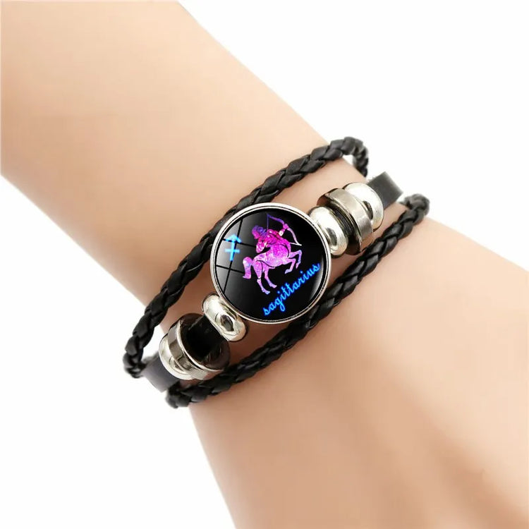 Star Signs Energy Bracelet Zodiac Good Luck Horoscope Women Men Fashion Bangle