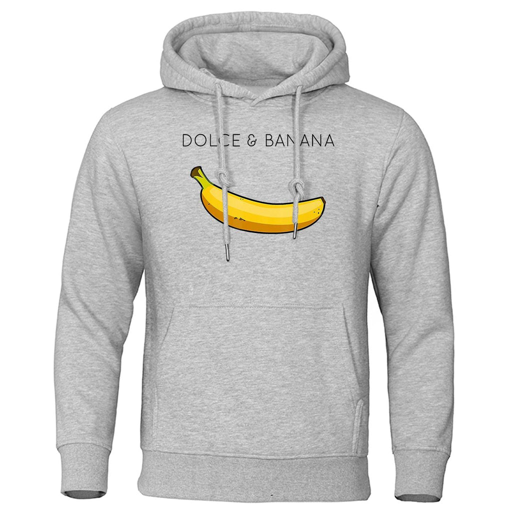 Funny "Dolce and Banana" Hoodie Sweatshirt Unisex Fleece Pullover