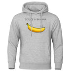 Funny "Dolce and Banana" Hoodie Sweatshirt Unisex Fleece Pullover
