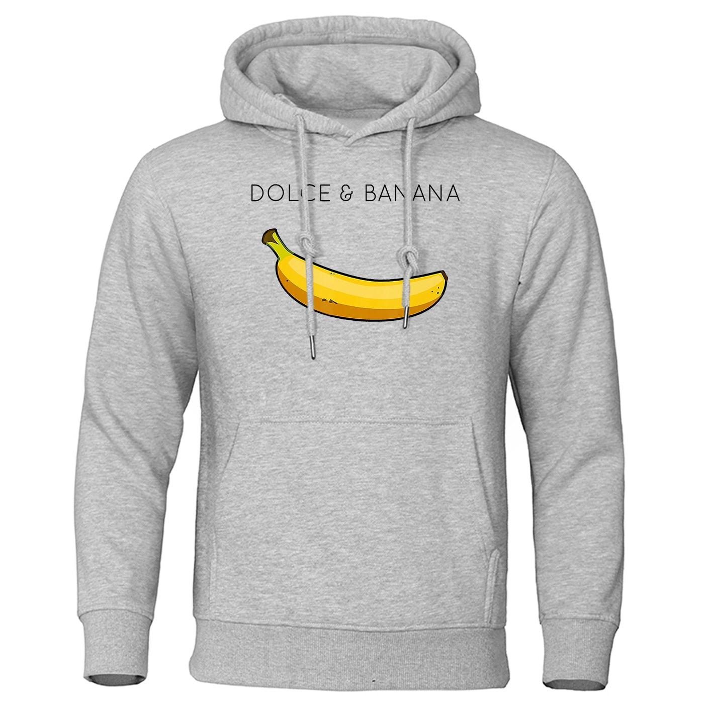 Funny "Dolce and Banana" Hoodie Sweatshirt Unisex Fleece Pullover