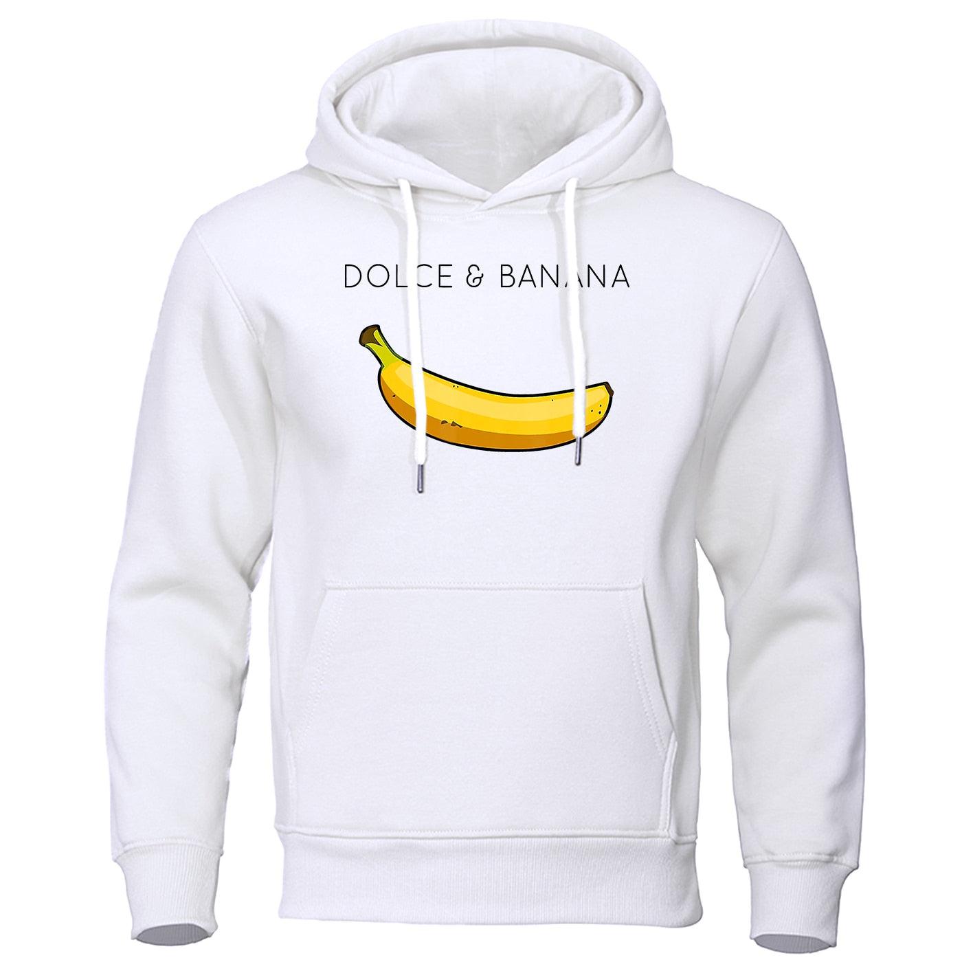 Funny "Dolce and Banana" Hoodie Sweatshirt Unisex Fleece Pullover