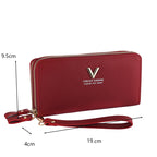 Double Zipper Purse Wallet Long Women's Clutch Wrist Bag