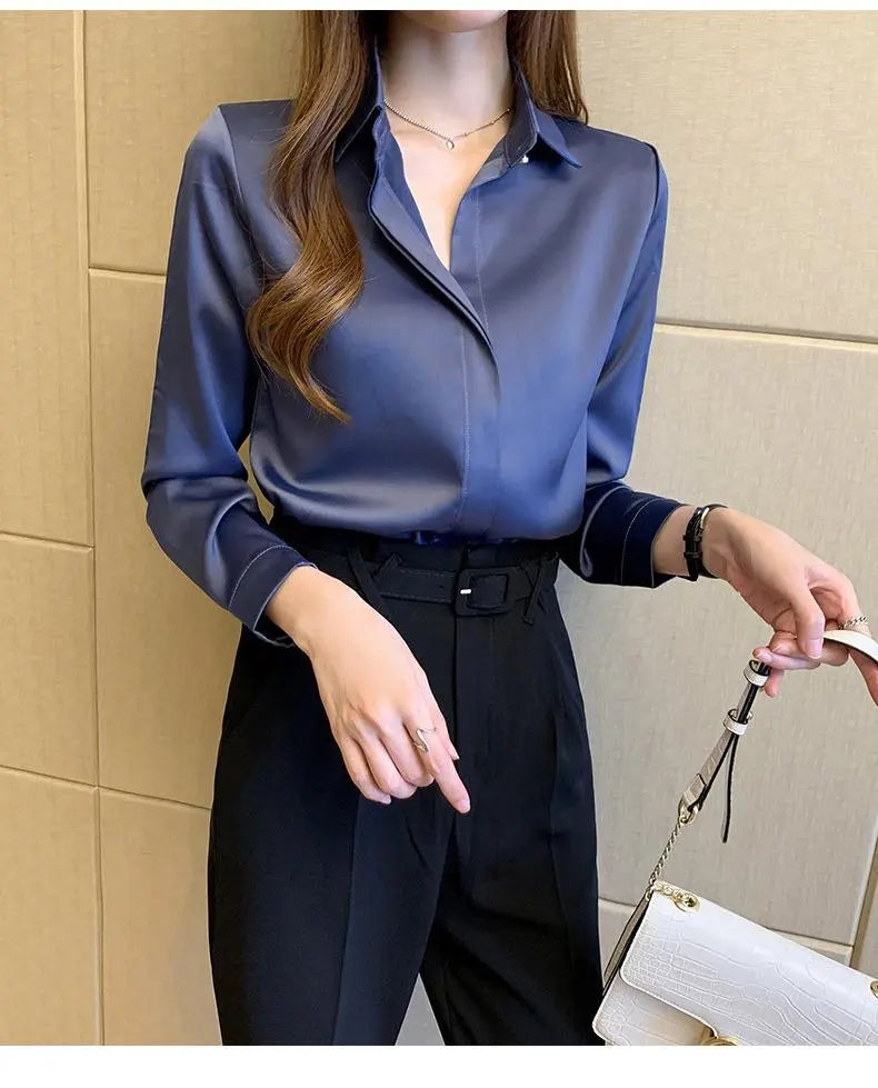 Long-Sleeve Blouse Business Office Wear Casual Women's Shirt