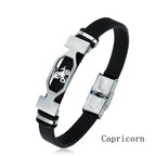 Zodiac Star Sign Stainless Steel Cuff Bracelet Astrology Jewelry
