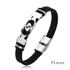 Zodiac Star Sign Stainless Steel Cuff Bracelet Astrology Jewelry