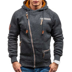 Men's Hoodie Oblique Angle Zipper Streetwear