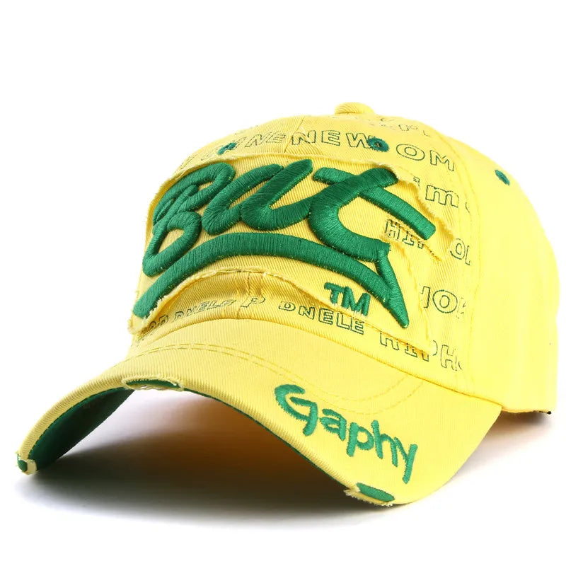 Baseball Cap Funky Embroidered Colorful Cotton