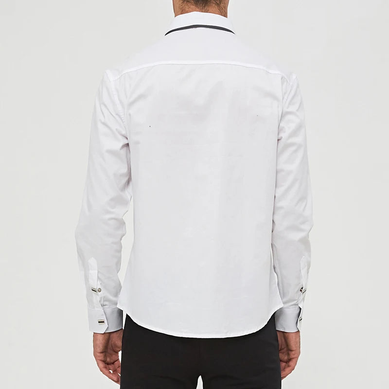 Stylish Cotton Dress Shirt Top-Quality With Snap-Close Buttons