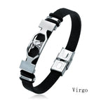 Zodiac Star Sign Stainless Steel Cuff Bracelet Astrology Jewelry