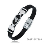 Zodiac Star Sign Stainless Steel Cuff Bracelet Astrology Jewelry