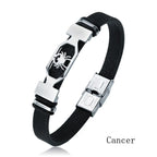 Zodiac Star Sign Stainless Steel Cuff Bracelet Astrology Jewelry
