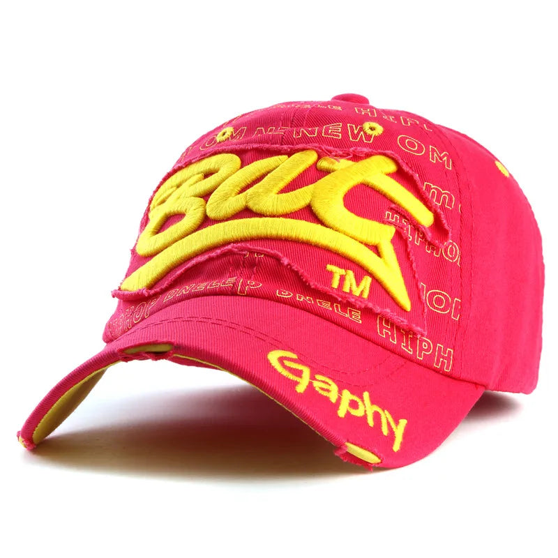 Baseball Cap Funky Embroidered Colorful Cotton