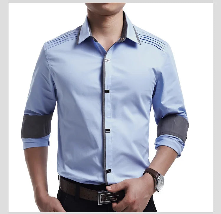 Stylish Cotton Dress Shirt Top-Quality With Snap-Close Buttons