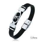 Zodiac Star Sign Stainless Steel Cuff Bracelet Astrology Jewelry
